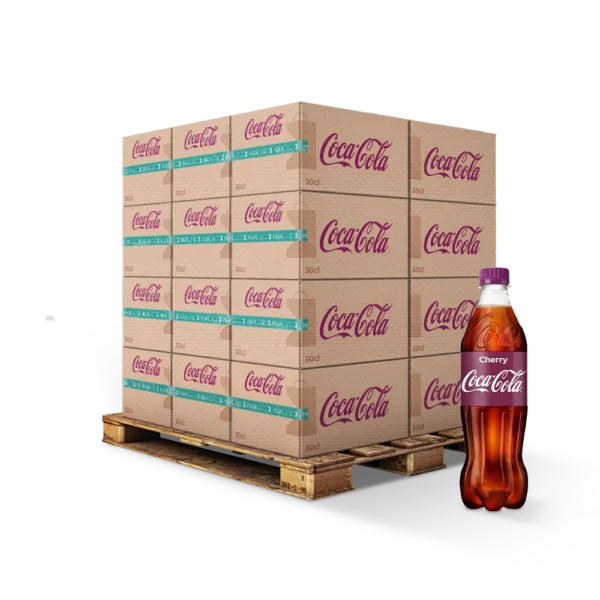 Pack de 12 canettes de 50cl de Soda Cherry COCA-COLA, boisson gazeuse au goût cerise