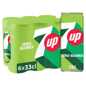 Bouteille de Soda sans sucres 7UP Citron Vert, boisson rafraîchissante à faible teneur en calories