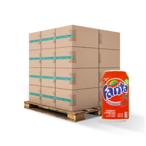 Pack de 12 canettes de 355ml Fanta Strawberry – Boisson gazeuse au goût de fraise