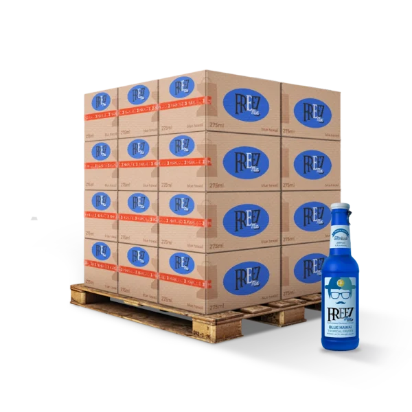 Pack de 24 bouteilles de 275ml Freez Mix Blue Hawaii – boisson énergisante au goût exotique