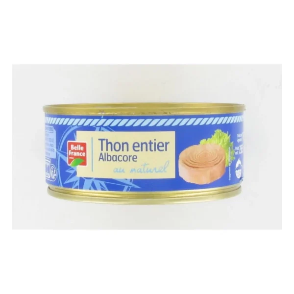 Thon Entier Albacore Au Naturel 265g BELLE FRANCE