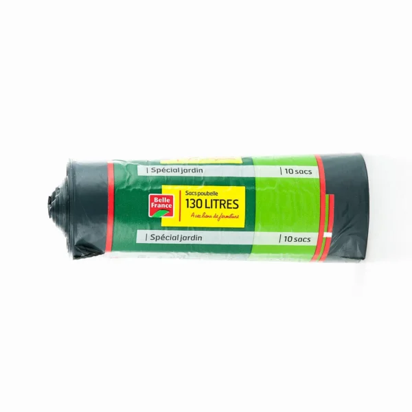 Sac poubelle 130L, grande capacité, résistant et pratique pour vos déchets ménagers