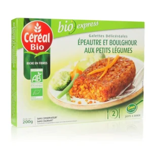 Galette d’épeautre et boulghour aux légumes bio CÉRÉAL – paquet de 200g