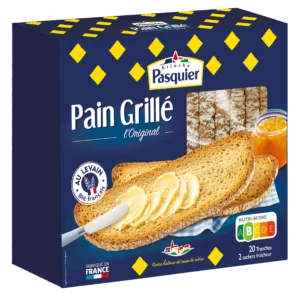 Pain grillé 415g PASQUIER – tranches croustillantes pour le petit-déjeuner