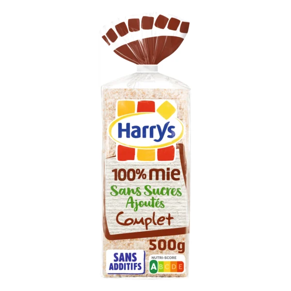 Pain de mie complet sans sucres ajoutés 500g - HARRY'S