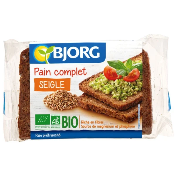 Pain complet seigle bio 500g – Bjorg, source de fibres
