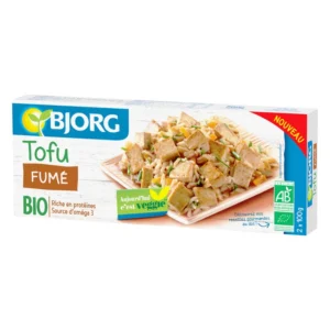 Tofu fumé céréales bio BJORG 2x100g – tofu végétal riche en protéines, emballé