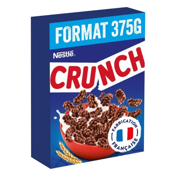 Boîte de Céréales Crunch 375g pour un petit-déjeuner chocolaté et croustillant