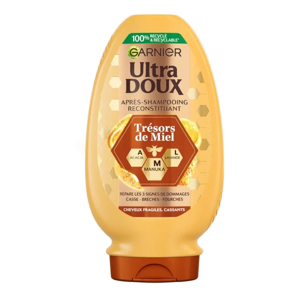 Après shampoing solide reconstituant pour cheveux fragiles – format 250ml, soin naturel et réparateur