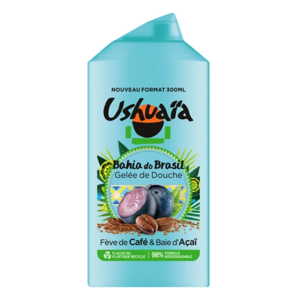 Flacon de 300ml de gel douche Ushuaïa Café & Açaï – soin lavant parfumé pour une évasion sensorielle