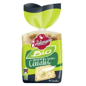 Pain de mie bio céréales et graines 500g, produit sain et savoureux