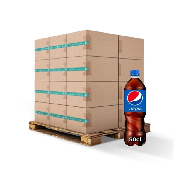 Pack de 12 bouteilles de 50cl de soda regular PEPSI, boisson rafraîchissante au goût unique