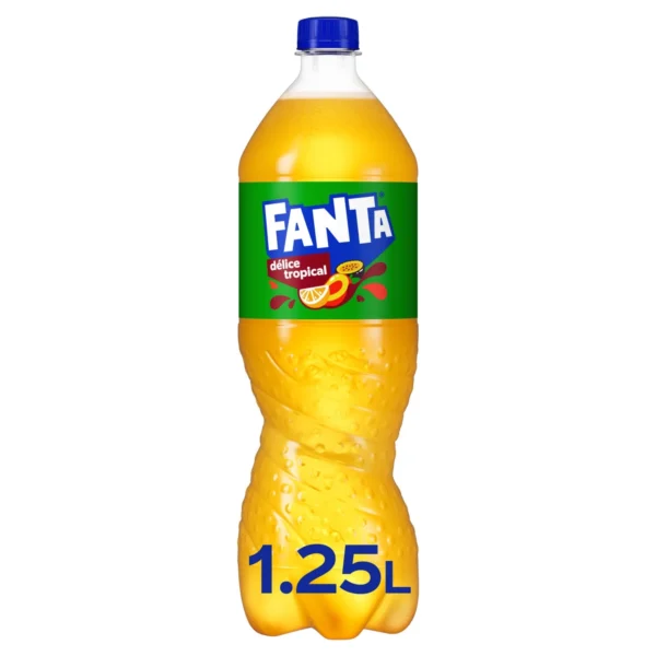 Bouteille de 1,25L de Fanta Fruit Exotique – boisson gazeuse au goût tropical rafraîchissant