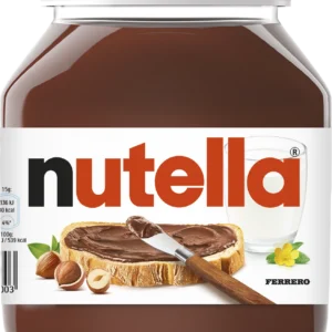 Pot de Nutella 630g – pâte à tartiner chocolat noisettes sur fond blanc