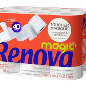 Papier toilette Magic 4D RENOVA x12 rouleaux