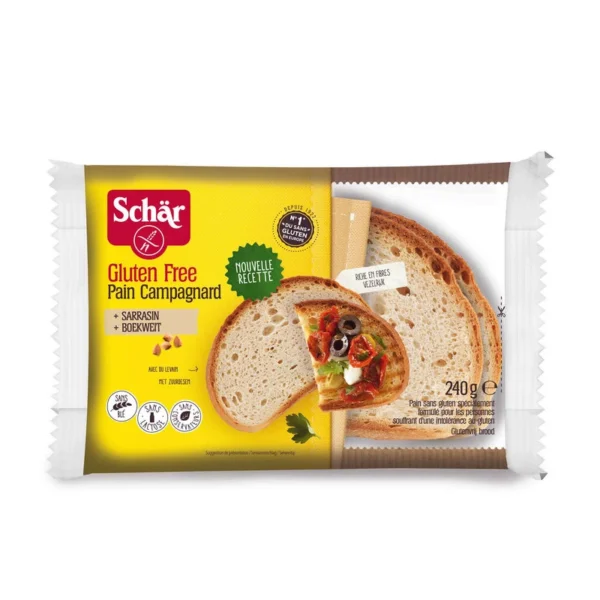 Pain Schär sans gluten 240g – pain de campagne moelleux en sachet