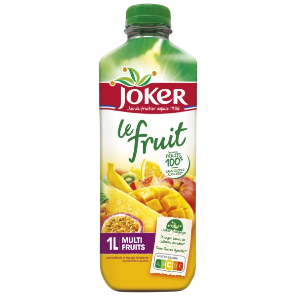 Jus multifruits sans sucres ajoutés 1L - JOKER, boisson saine et naturelle