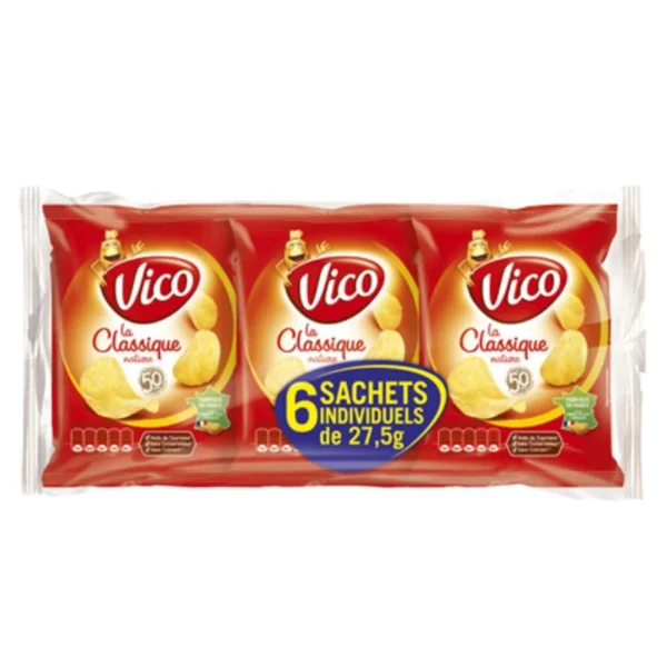 Paquet de chips Vico Classique Nature 6x27,5g