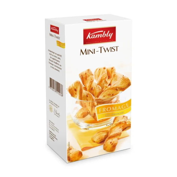 Biscuits apéritifs Mini Twist au fromage Kambly, format 115g