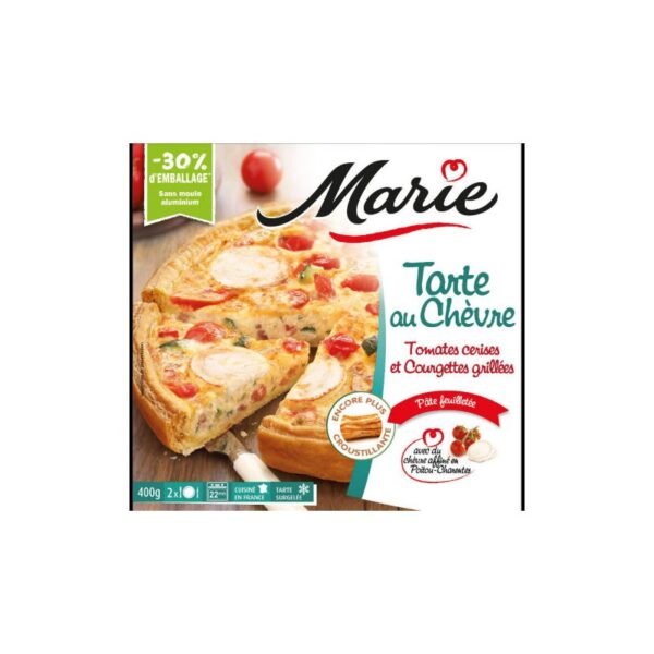 Tarte Marie au chèvre présentée dans son emballage, prête à être dégustée – Acheter Tarte Marie Chèvre